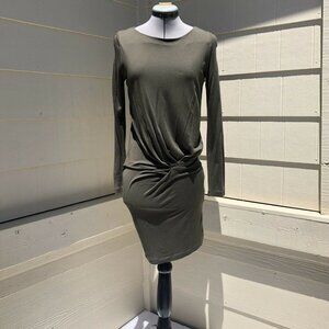 Kai-Aakmann Olive Army Green Gathered Dress